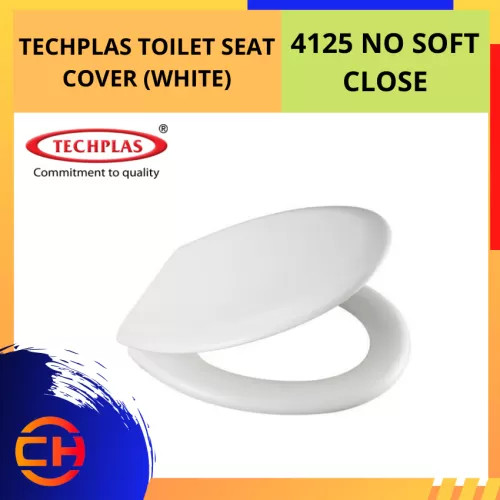 TECHPLAS TOILET SEAT COVER 4125 NO SOFT CLOSE [WHITE]