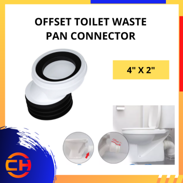 OFFSET TOILET WASTE PAN CONNECTOR [4" X 2"]