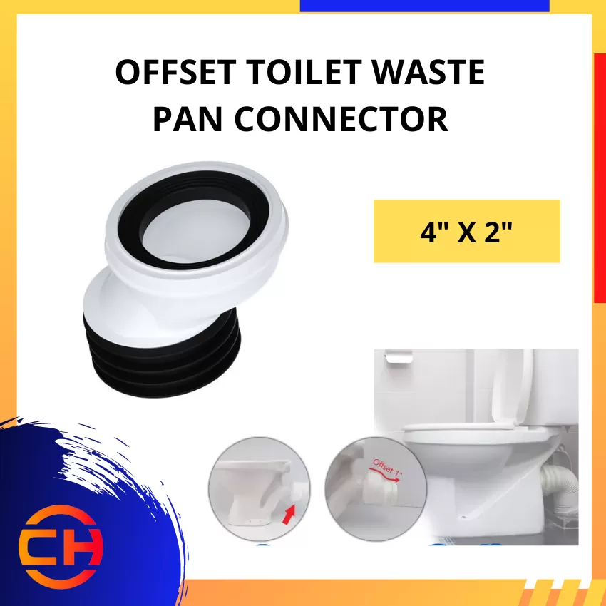 OFFSET TOILET WASTE PAN CONNECTOR [4" X 2"]