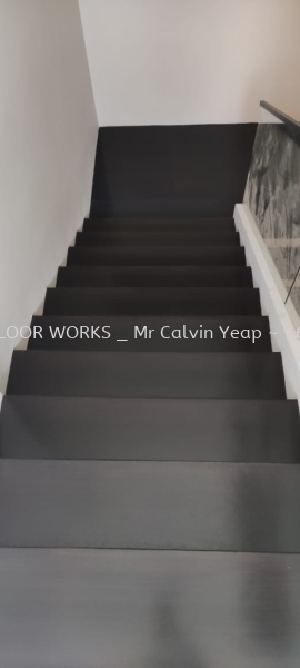 Balau wood staircase _ varnish with colour coating (Black) Refurbishment Balau Wood Flooring Parquet Flooring Selangor, Malaysia, Kuala Lumpur (KL), Petaling Jaya (PJ) Supplier, Suppliers, Supply, Supplies | Hong Sheng Floor Works