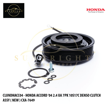 CLUNDHACC04 - HONDA ACCORD '04 2.4 UA 7PK 10S17C DENSO CLUTCH ASSY ( NEW ) CXA-7649