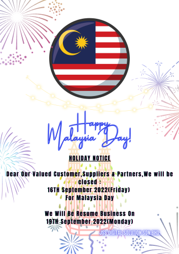 Holiday Notice - Malaysia Day