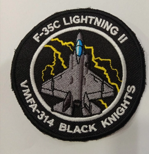 Embroidery Patch Twill-backed  VMFA-314_F35CShoulder (jet with lightning behind it)