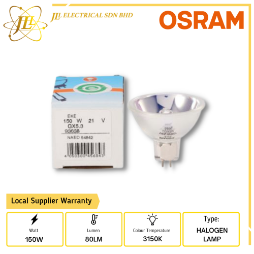 OSRAM 93638 EKE 150W 21V 80LM 3150K MR16 HALOGEN LAMP Kuala Lumpur (KL),  Selangor, Malaysia Supplier, Supply, Supplies, Distributor | JLL Electrical  Sdn Bhd