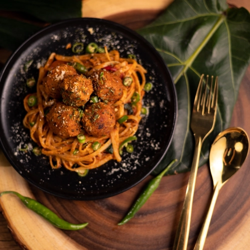 Arrabbiata Pasta with Chicken Meatballs