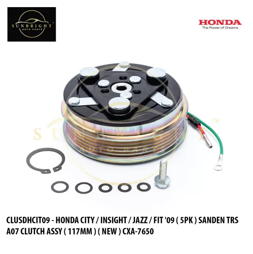 CLUSDHCIT09 - HONDA CITY / INSIGHT / JAZZ / FIT '09 ( 5PK ) SANDEN TRS A07 CLUTCH ASSY ( 117MM ) ( NEW ) CXA-7650