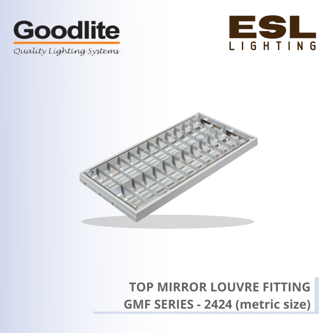 GOODLITE TOP MIRROR LOUVRE FITTING GMF SERIES METRIC SIZE GMF 2424/AL/MM/LED