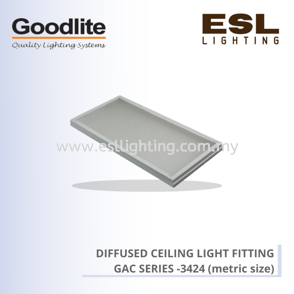 GOODLITE DIFFUSED CEILING LIGHT FITTING 3424 GAC SERIES (METRIC SIZE) GAC 3424/AL/MM/LED