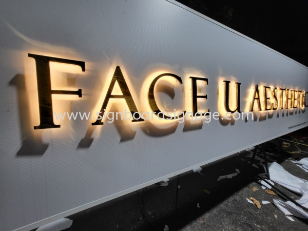 Face U Aesthetic  - Klang - 3D LED Stainless steel Gold Mirror Sigange  Outdoor 3D LED Stainlees Steel Gold Mirror Signboard Klang, Selangor, Malaysia, Kuala Lumpur (KL), Pahang, Kuantan Manufacturer, Maker, Supplier, Supply | Dynasty Print Solution