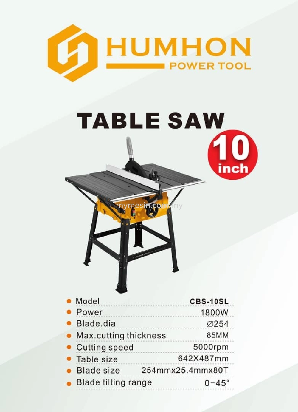 Humhon CBS10SL Table Saw 1800W [Code: 10014]