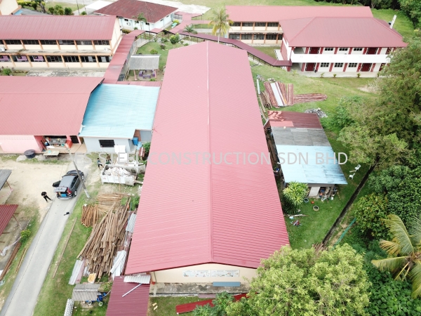JKR Spec Lightweight roof truss & PU Foam Roof Covering JKR Spec Lightweight roof truss & PU Foam Roof Covering at SMK (F) SERI SENDAYAN Melaka, Malaysia Services | FS STEEL CONSTRUCTION SDN BHD