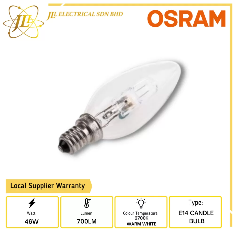 OSRAM 64543 CLASSIC ECO SUPERSTAR B 46W E14 700LM 2700K WARM WHITE CANDLE BULB