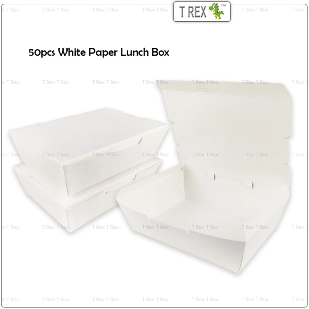 50pcs T Rex Eco Disposable Paper Lunch Box