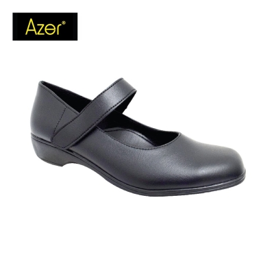 LADIES PVC OFFICE COURT SHOE (82-2489-BK) (AA.L)