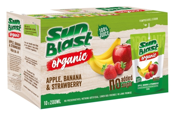 Sunblast Organic 100% Apple-Banana Strawberry Juice JUICE Malaysia, Selangor, Kuala Lumpur (KL), Klang, Petaling Jaya (PJ) Manufacturer, Wholesaler, Supplier, Importer | Matahari Sdn Bhd
