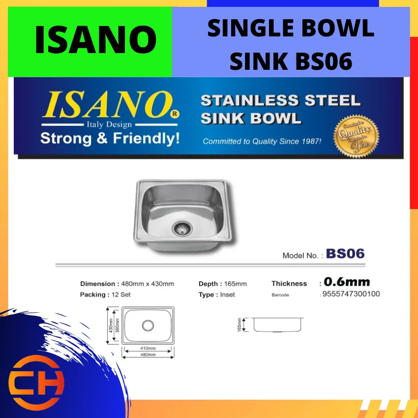 BS06 ISANO SINGLE BOWL SINK [0.6MM*]