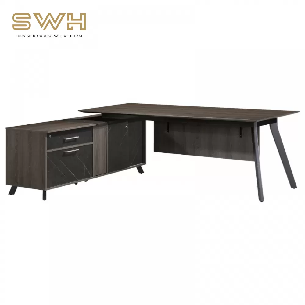 7FT Executive Table with Side Cabinet | Office Table Penang Malaysia