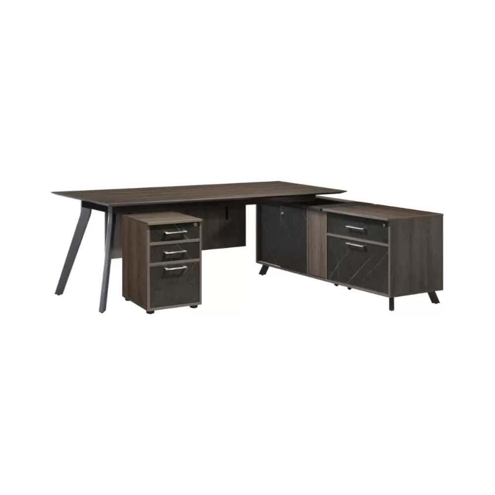 7FT Executive Table with Side Cabinet | Office Table Penang Malaysia