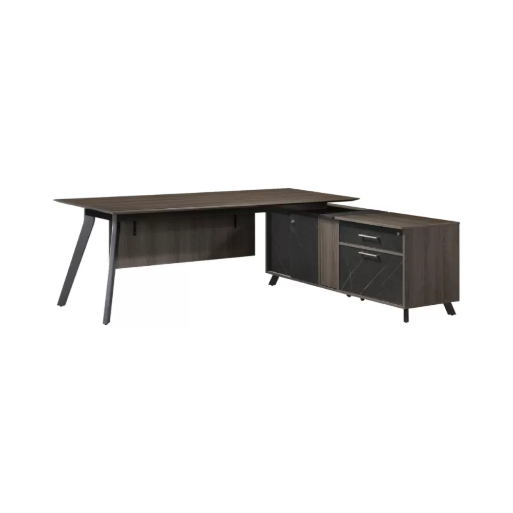 7FT Executive Table with Side Cabinet | Office Table Penang Malaysia