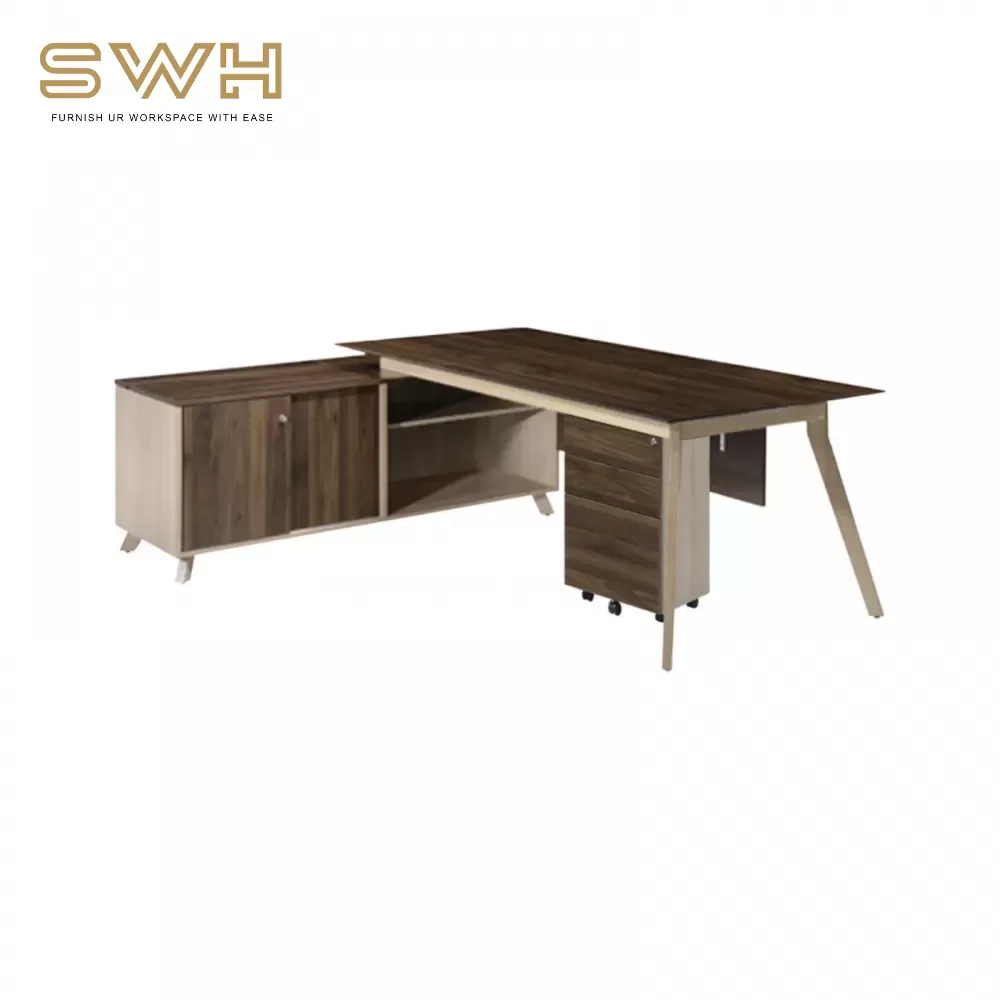 7FT Executive Table with Side Cabinet | Office Table Penang Malaysia