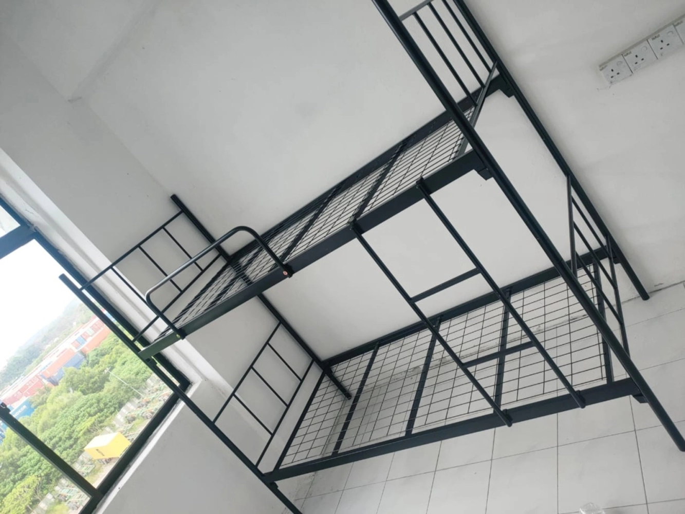 SWH DD 02 Metal Double Decker Bedframe With Plywood Asrama Sekolah Kilang