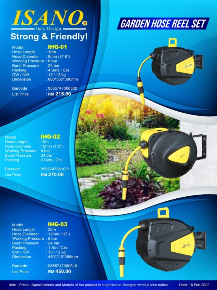 IHG-01 ISANO GARDEN HOSE REEL SET*[ 8MM X 10M ] HOME & GARDEN