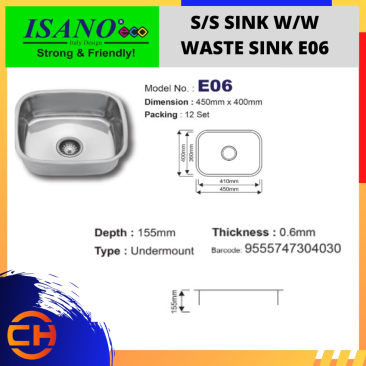 E06 ISANO ECO SINGLE BOWL SINK