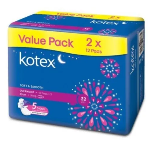 Kotex Overnight 32cm value pack 24 pads