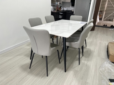 Ceramic Dining Table and Chair 6 Seater Delivery to Jalan Paya Terubung Bayan Lepas Penang