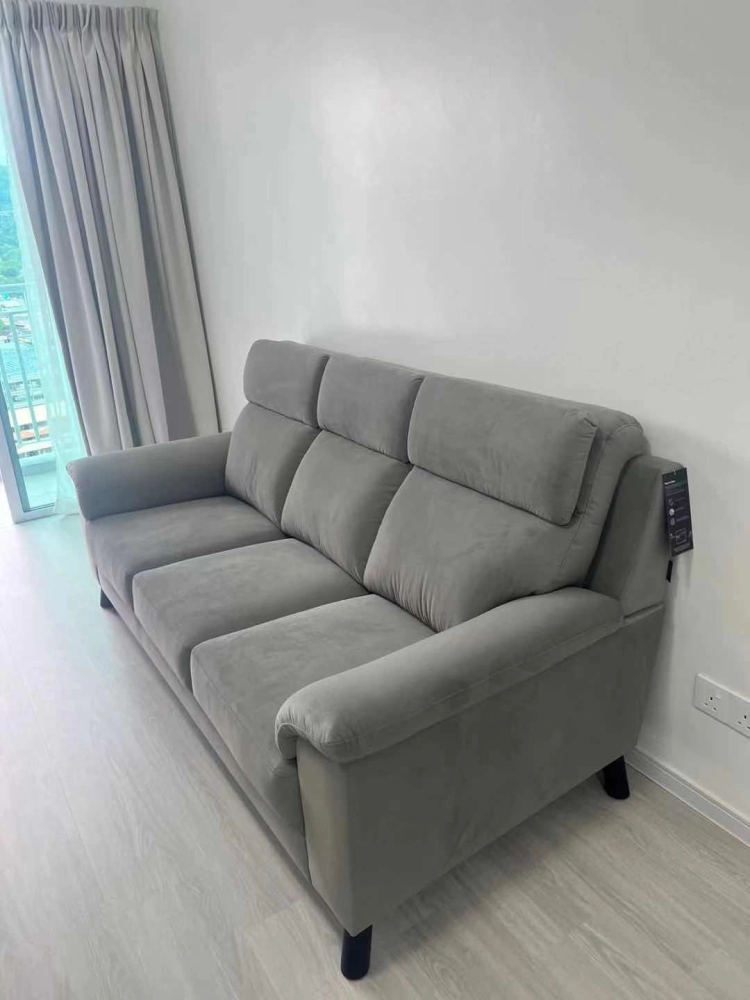 Sofa 3 Seater Gray Colour Delivery to Golden Triangle Bayan Lepas Penang