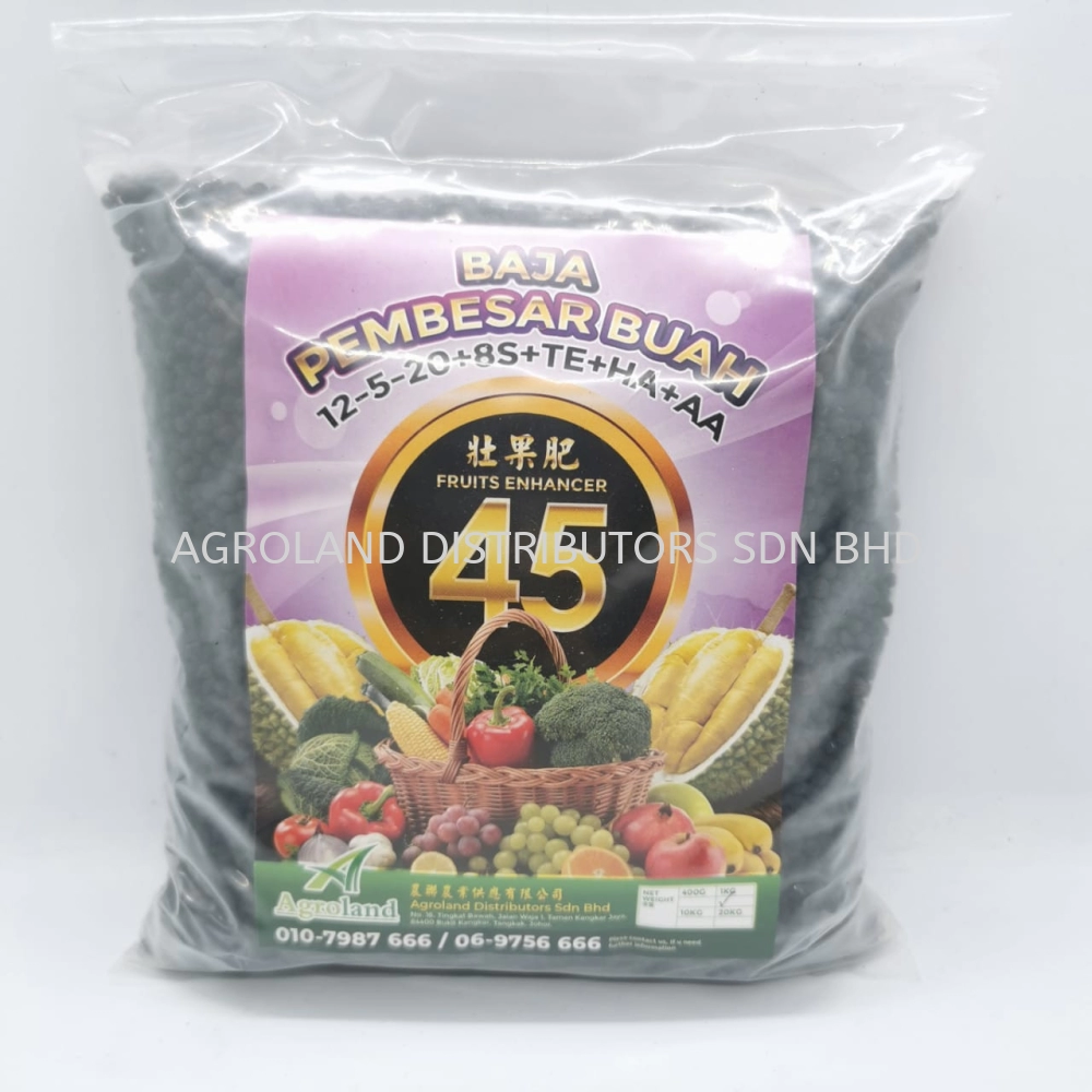 BAJA PEMBESAR BUAH 12-5-20+8S+TE+HA+AA FRUITS ENHANCER 45