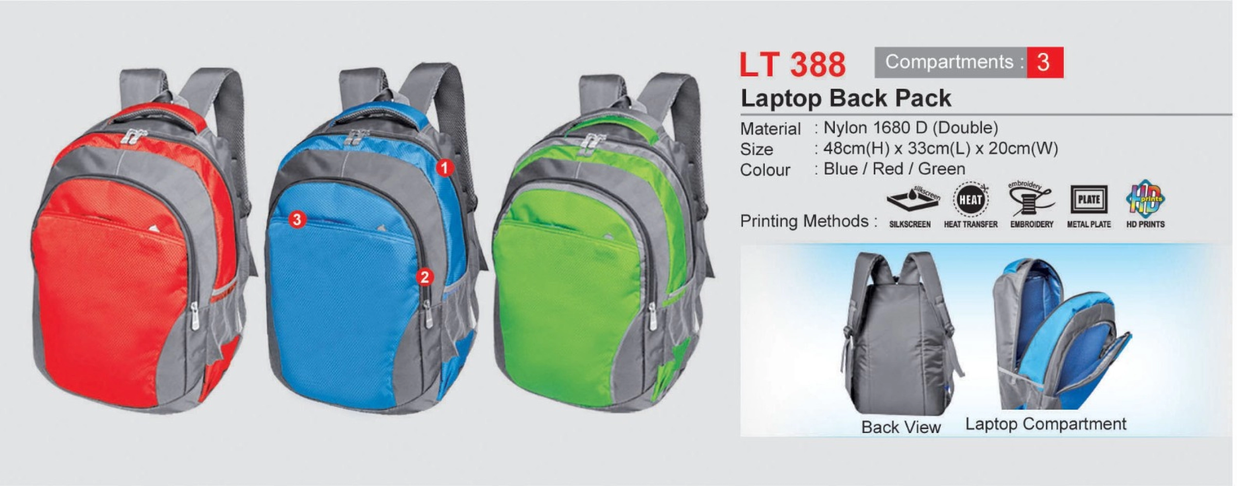 LT388 Laptop Back Pack (I)