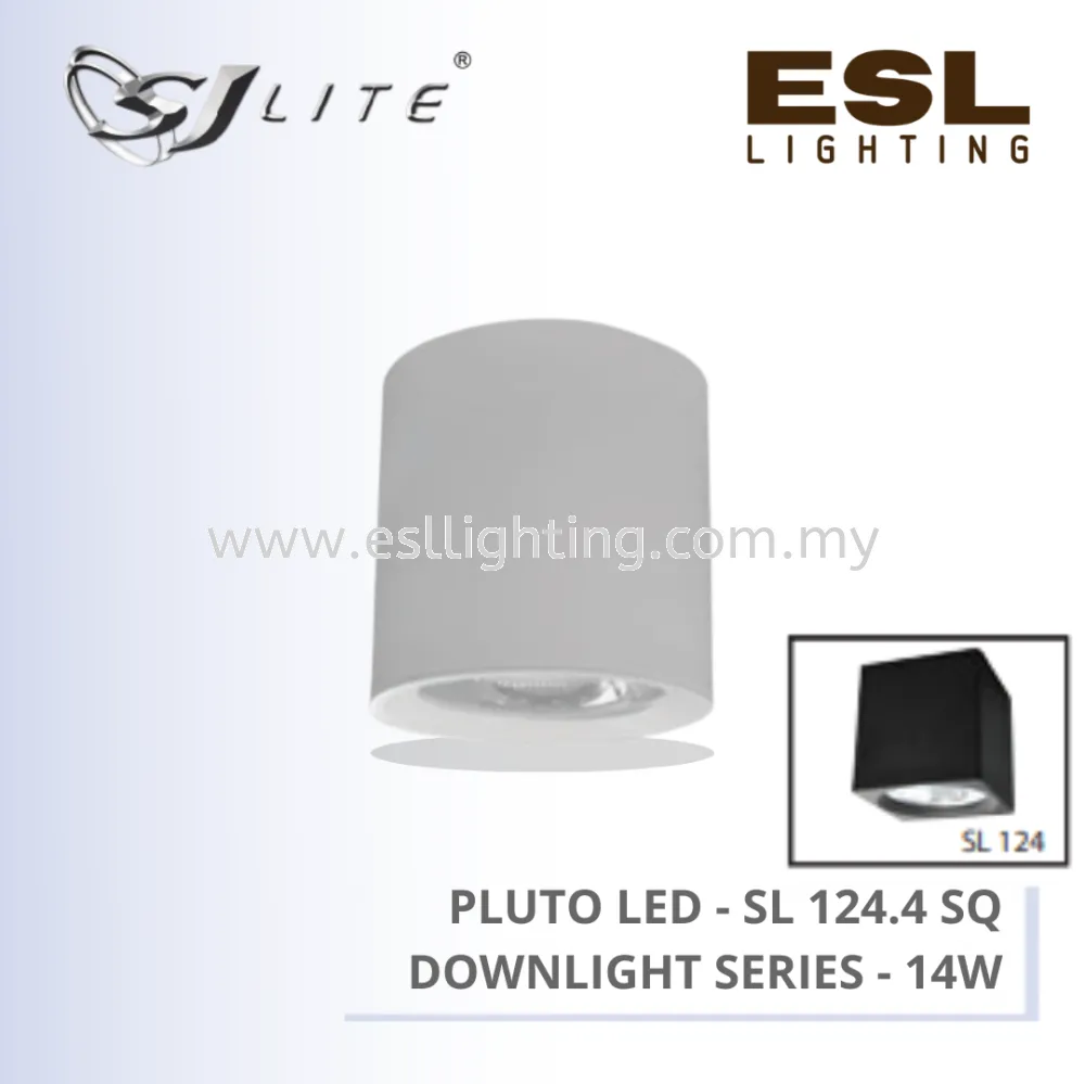 SJLITE PLUTO LED DOWNLIGHT SL 124 SERIES SL 14W SQUARE SURFACE SL 124.4 SQ