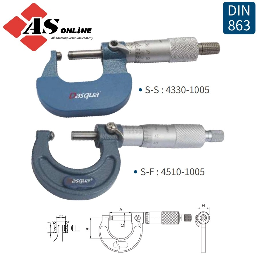 DASQUA Spherical Anvil Tube Micrometer / Model: 4510-2005