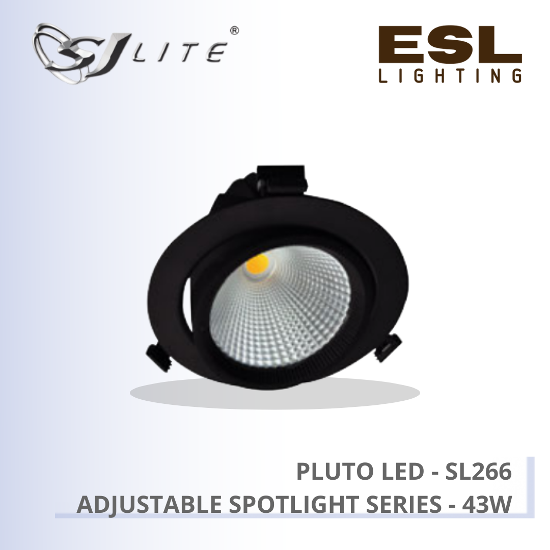 SJLITE PLUTO LED ADJUSTABLE DOWNLIGHT SPOTLIGHT SERIES 43W SL 266 BLACK WHITE