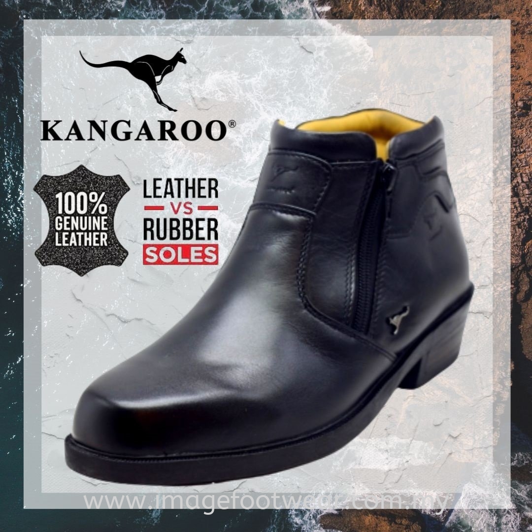 KANGAROO Full Leather Men Mid-Cut Legend- LM-8001- BLACK Colour Kangaroo  Full Leather Men Boots