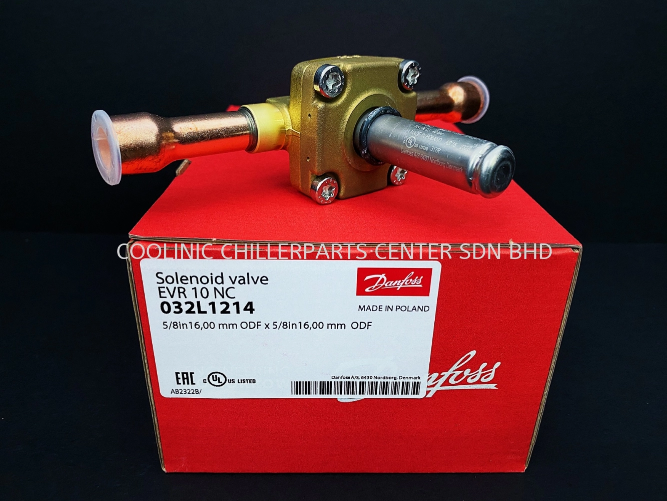 EVR10-03L1214 Danfoss Solenoid Valve [5/8" - ODF Solder] S/S EVR10-032F1214