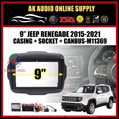 Jeep Renegade 2015 - 2021 ( With Canbus ) Android player 9'' inch Casing + Socket -M11369