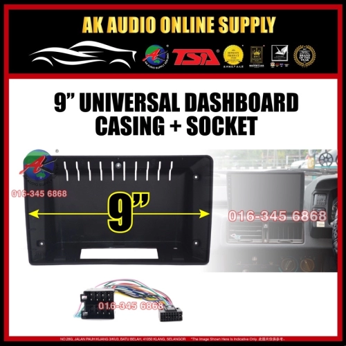 Universal Dashboard Android player 9" inch Casing + Socket