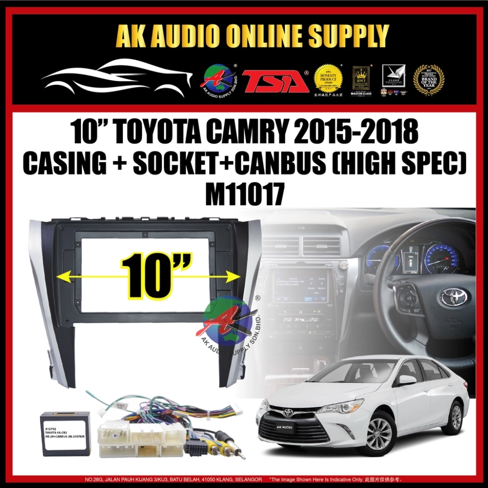 Toyota Camry 2015 - 2018 ( High Spec ) Android 10" Inch Casing + Socket with canbus (Support JBL System) -M11017