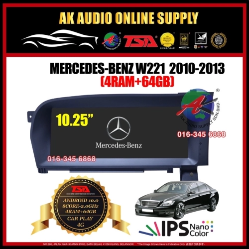 Mercedes-Benz W221 2010 - 2013 10.25" inch [ 8Ram + 64GB ] IPS+4G+Carplay + 8 Core Android Player Monitor-M11249