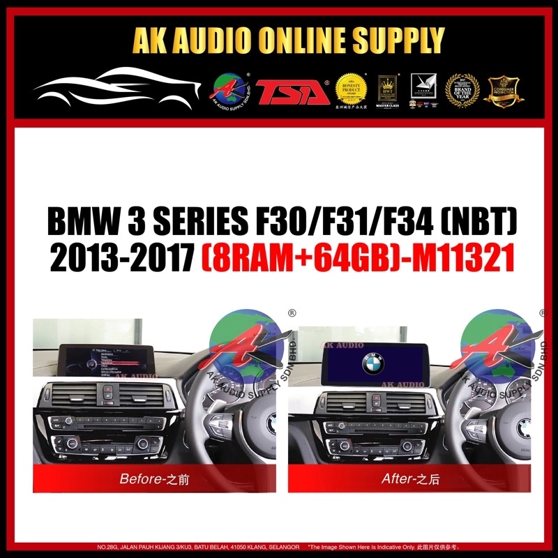 BMW 3 Series F30 / F31 / F34 2013 -17 [8Ram + 64GB] Blu-Ray Anti Glare Screen 10.25" Android Player - M11321