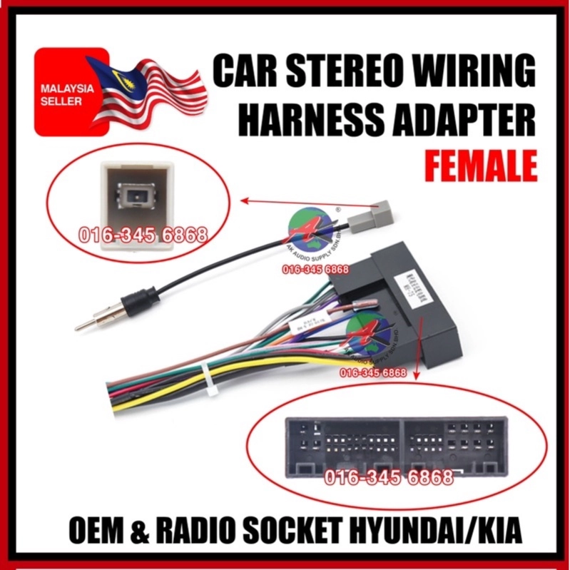 Kia / Hyundai OEM Plug and Play Socket Cable Player + Socket Antenna Radio ( female )