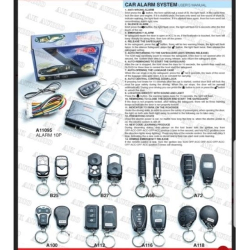 TSA 10P Pin universal Security Car Alarm System