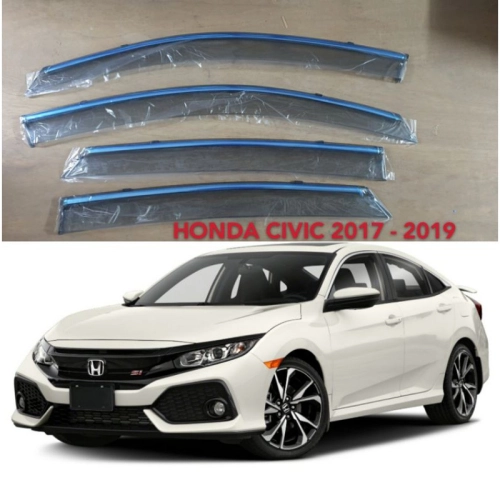 HONDA CIVIC 2017 - 2019 Door Visor Injection Window Visor Deflectors Air Press 4pcs