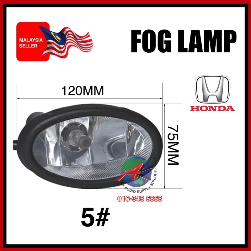 ( 1 PAIR ) FOG LAMP 5# HONDA Series # CIVIC 2001 2002 2003 SPOTLIGHT - A12129