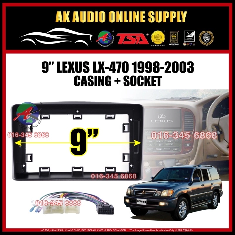 LEXUS LX-470 1998-2002 ANDROID 9" INCH CASING + SOCKET