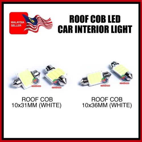 1Pair / 2Pcs Car Roof 12watt COB Led 31mm 36mm Roof Lamp Light White