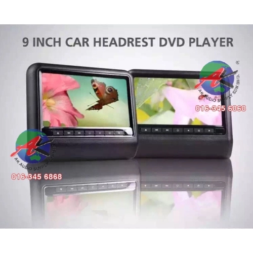9” inch Car Headrest DVD Player ( 1unit ) Black colour