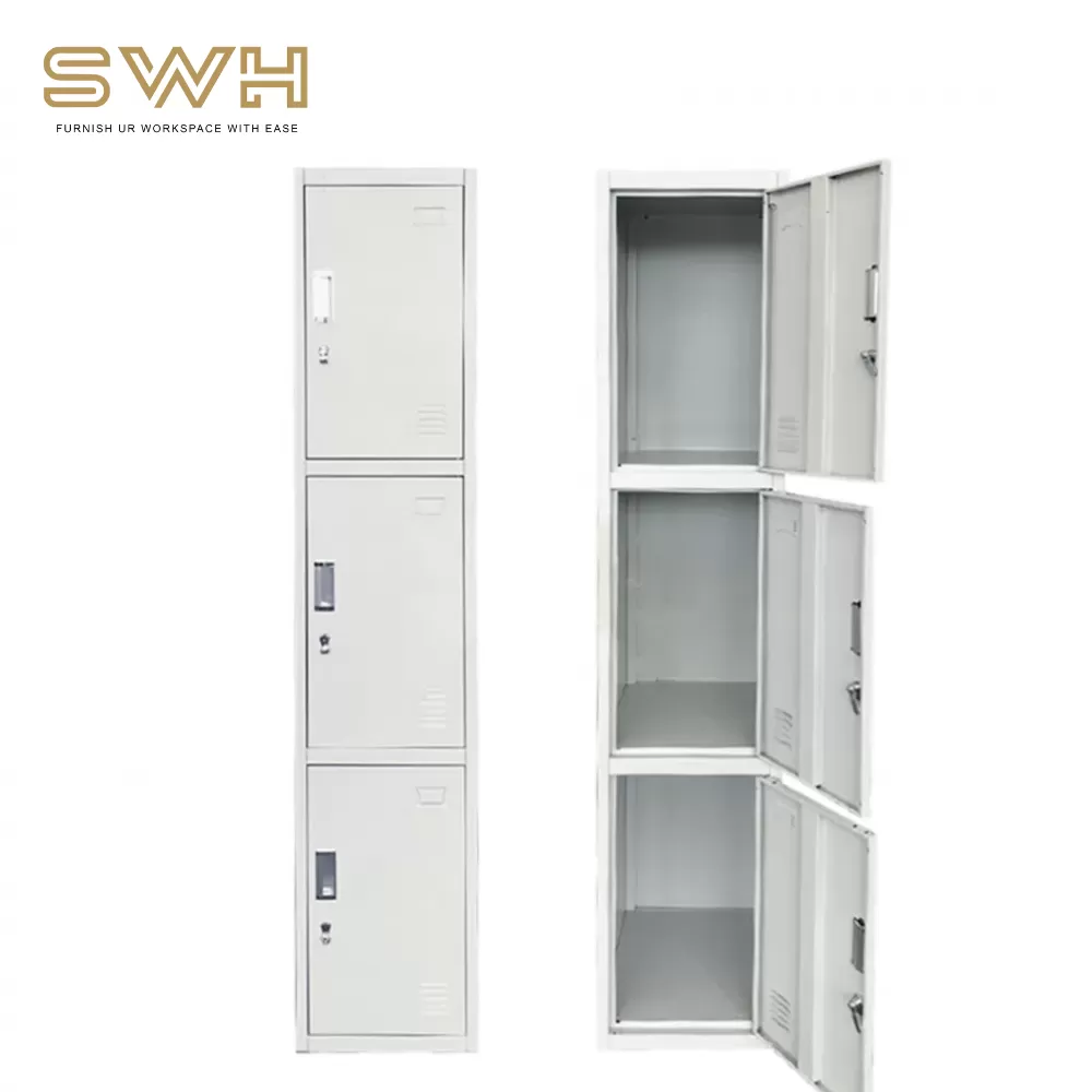 3 Compartment Steel Metal Locker Heavy Duty Steel Loker Besi Asrama Sekolah Kilang Cabinet Askar GOverment Approve - Penang Metal Locker Supplier